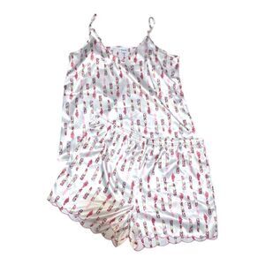 Timree lipstick scalloped pajama set